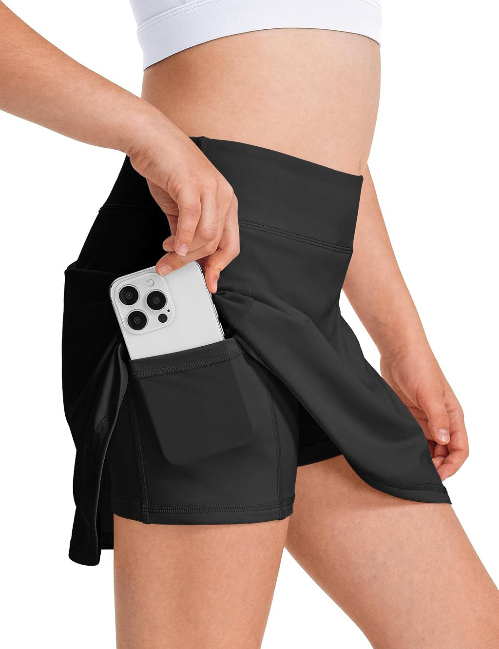 HASMES Girls Tennis Skirt with Shorts High Waist Athletic Skort
