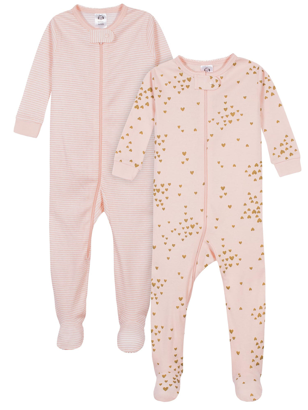 Gerber Baby Girls 2-Pack Footed Pajamas