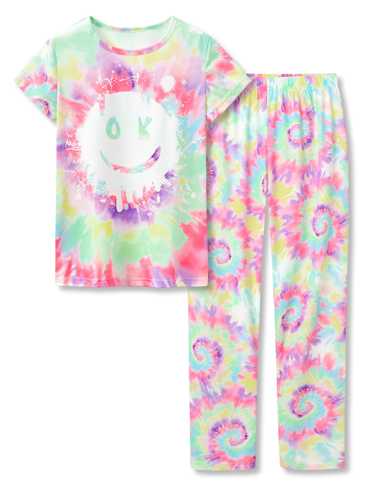 Beezizac Girls Pajamas Cute Print Short/Long Sleeve Pants Set Size 6-18