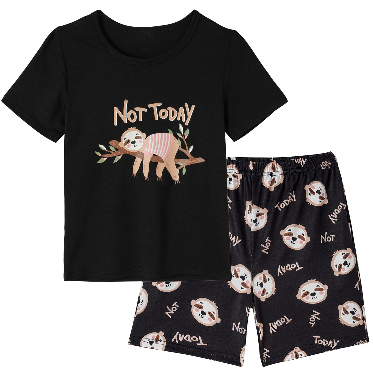 Vopmocld Big Girls Summer Pajama Shorts Sets Cute Sleepwear Nighty Cotton