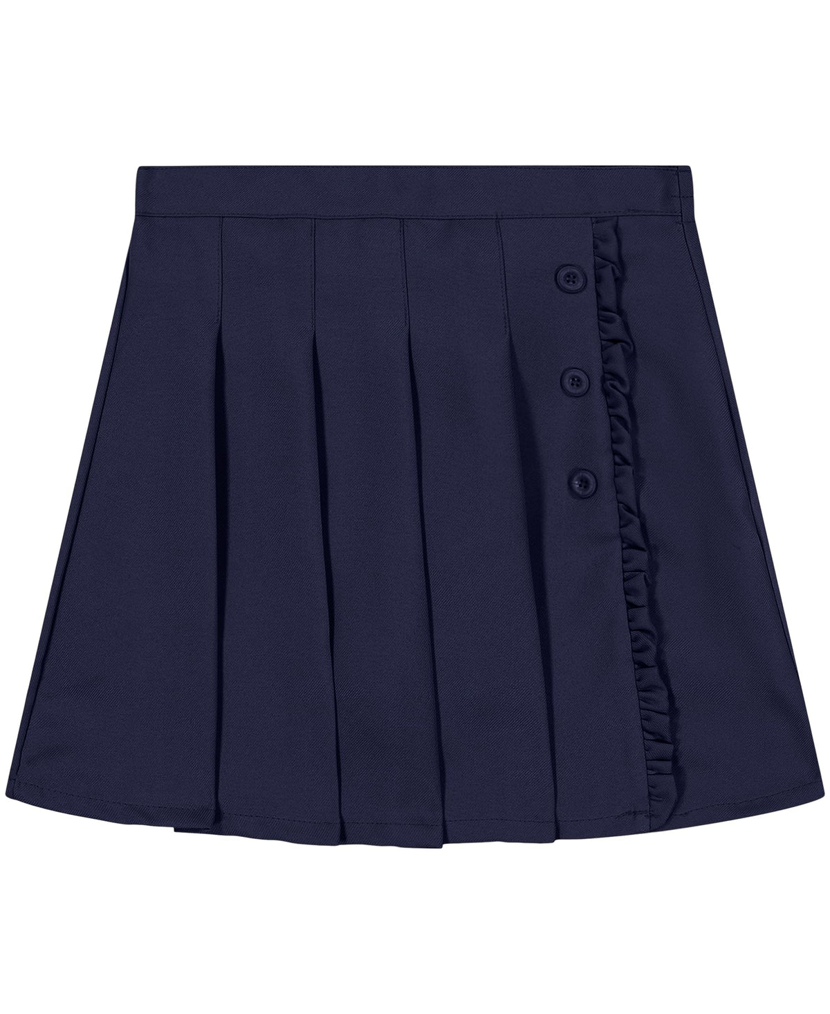 Nautica Girls' School Uniform Pleated Pull-on Scooter Skirt With Undershorts, Knit Waistband