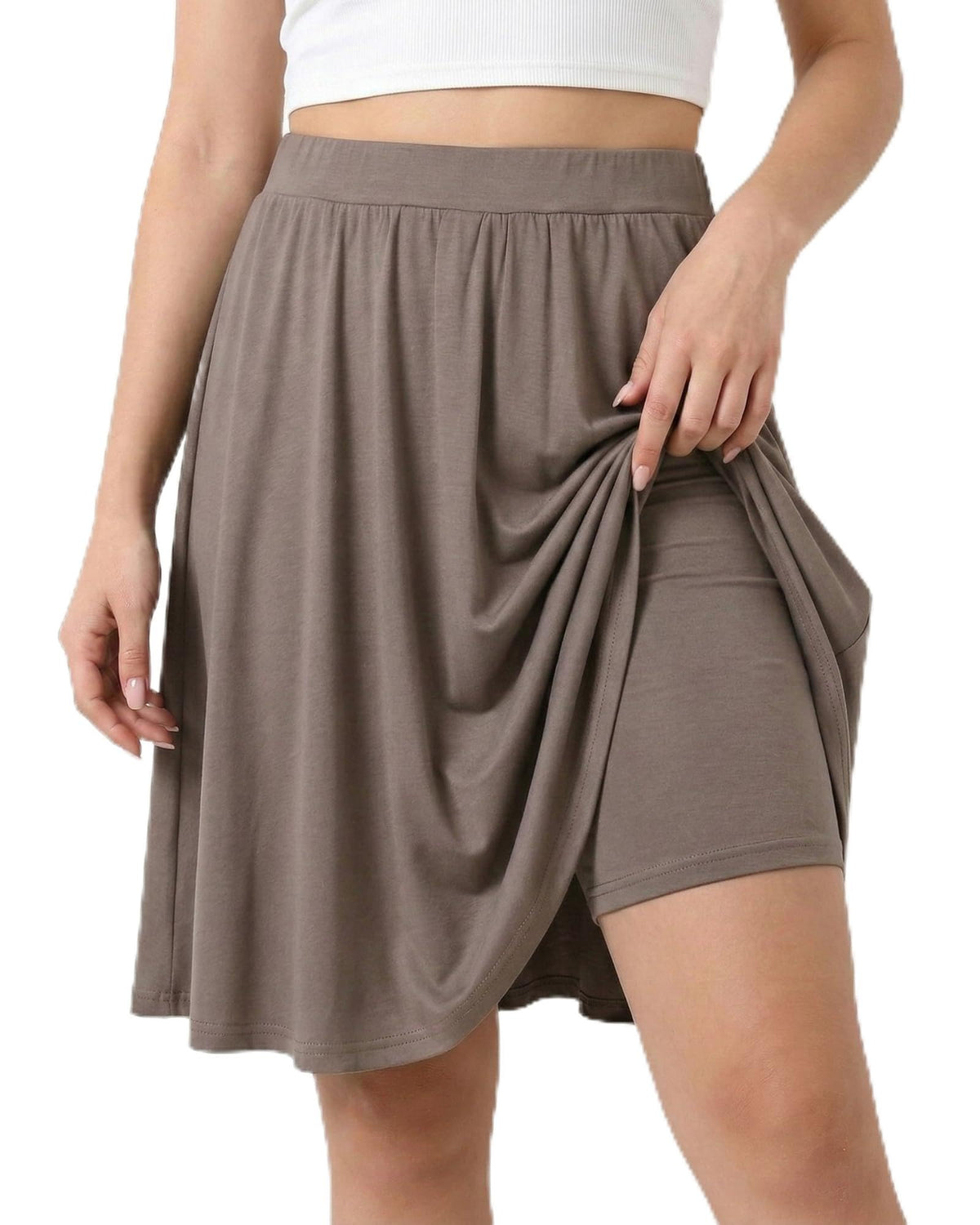 Girls Knee Length Skirt : Aline Pleated Skirt Built-in Shorts or Leggings Basic Skorts Size 6-14Y