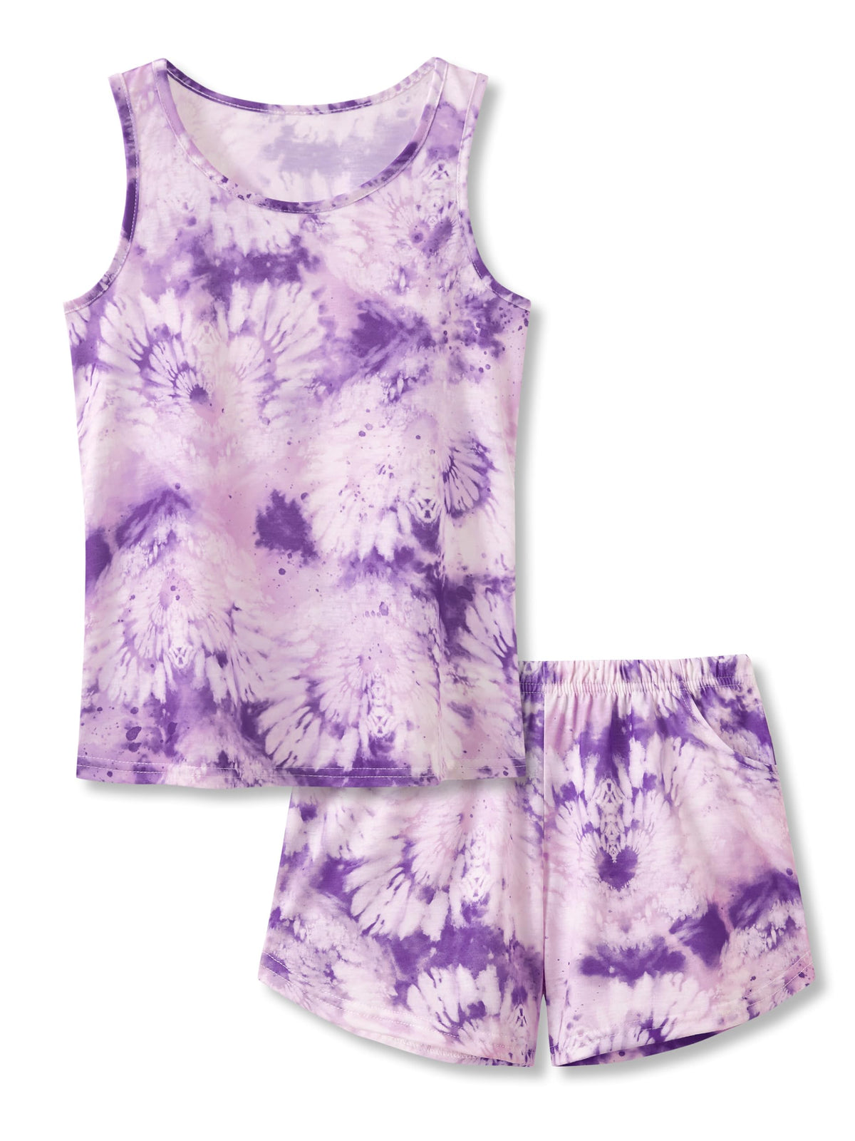 Topgal Little & Big Girls Pajamas Set, Tie-Dye Tank & Shorts, Size 6-18