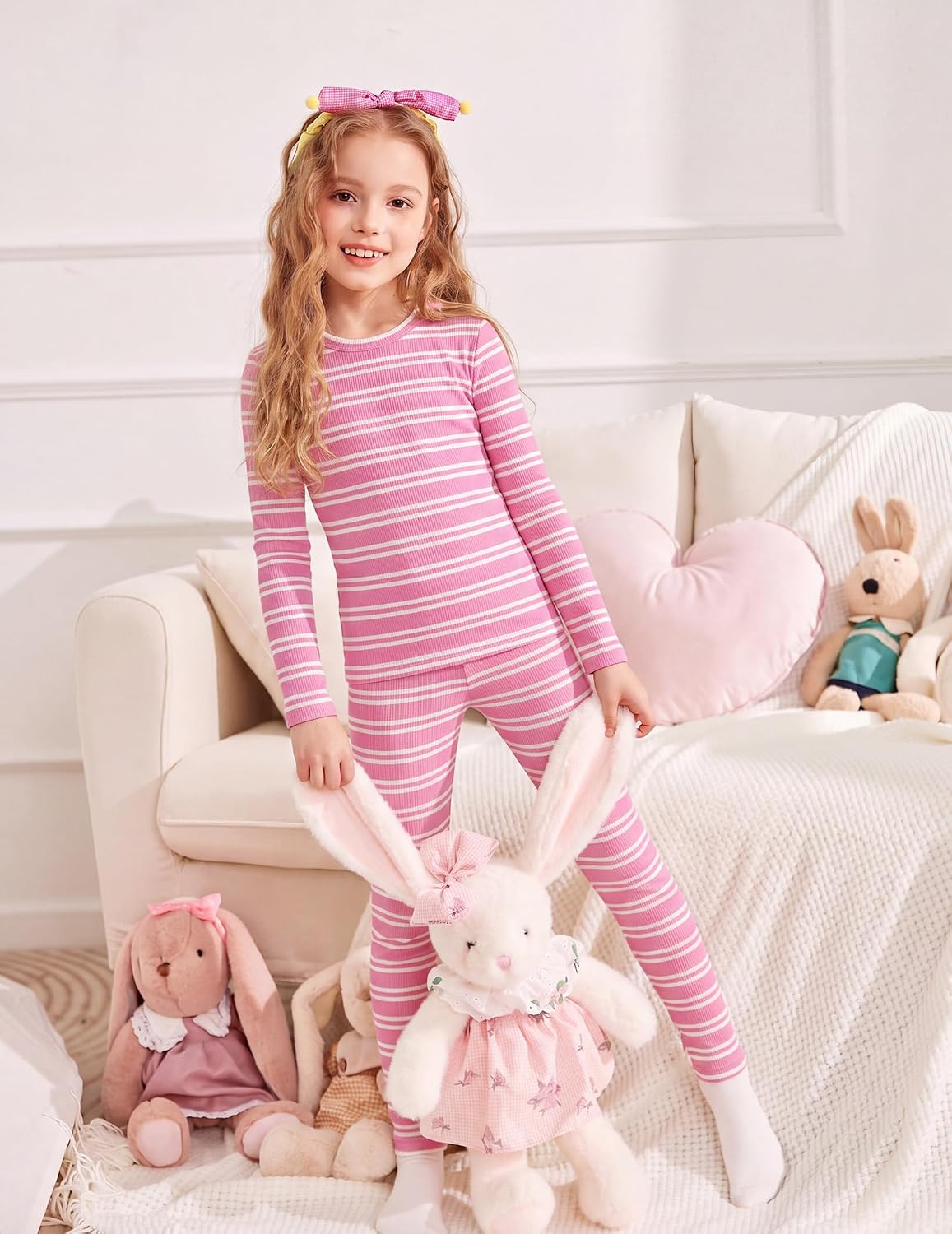 Arshiner Girls Pajamas 2 Piece Snug Fit Kids Pjs Set Long Sleeve Sleepwear