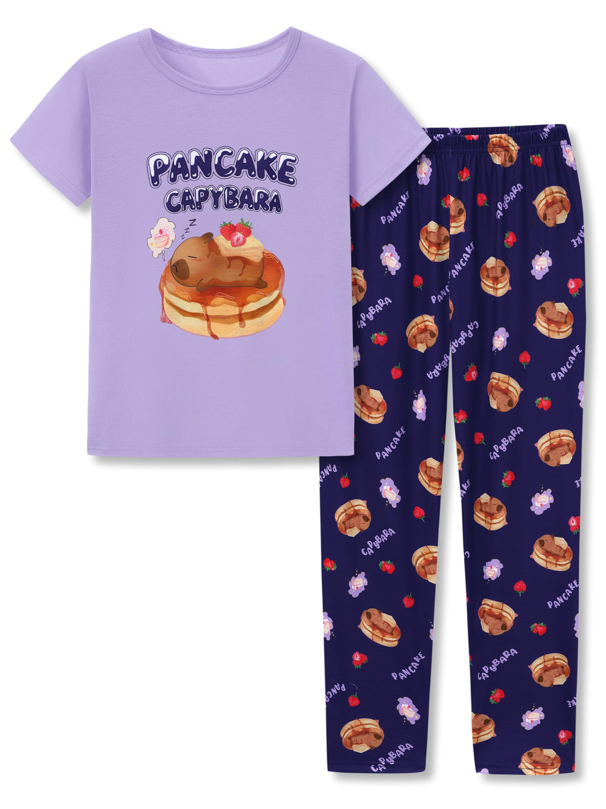 Beezizac Girls Pajamas Cute Print Short/Long Sleeve Pants Set Size 6-18