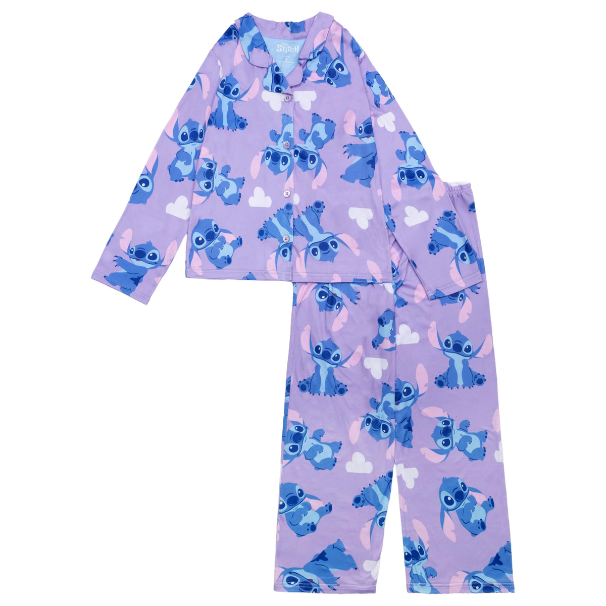 Disney Minnie Mouse Girls' 2-Piece Loose-fit Button Down Matching Pajama Set, Soft & Cute for Kids
