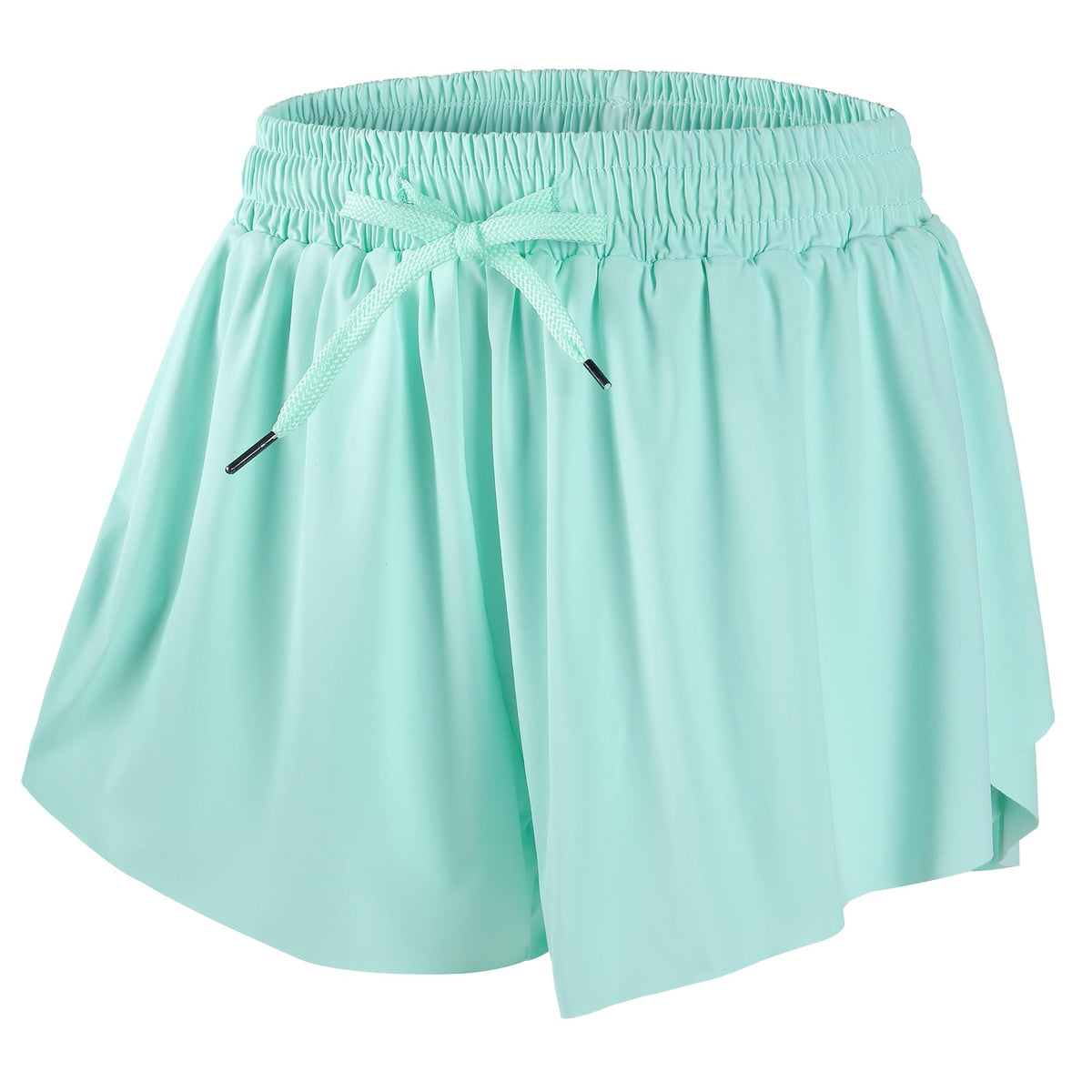 DIPUG Girls Butterfly Shorts with Pocket 2-in-1 Flowy Athletic Cheer Skorts