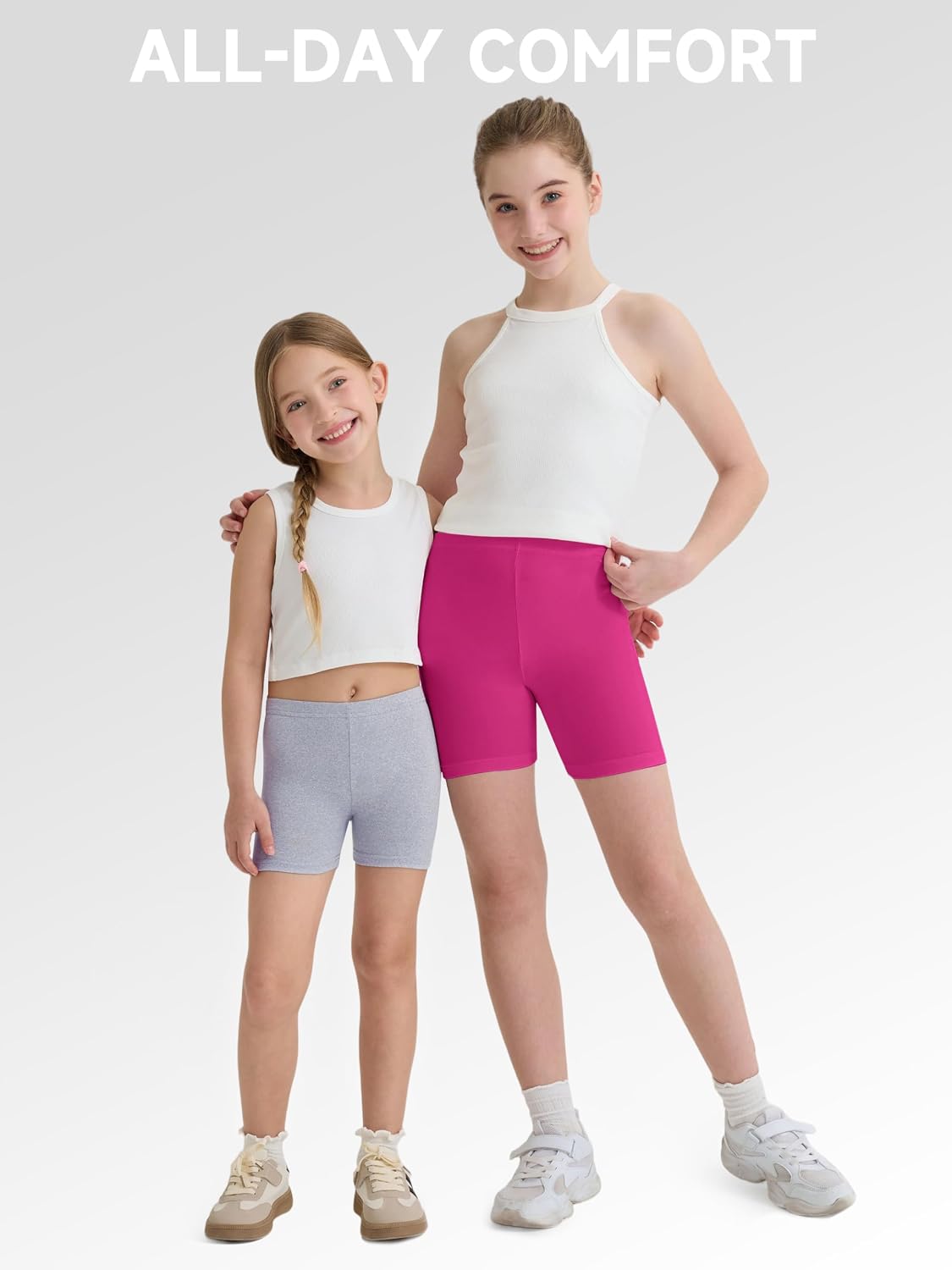 8 Pack Girls Shorts Bike Shorts Toddler Cartwheel Dance Under Dress Clothes