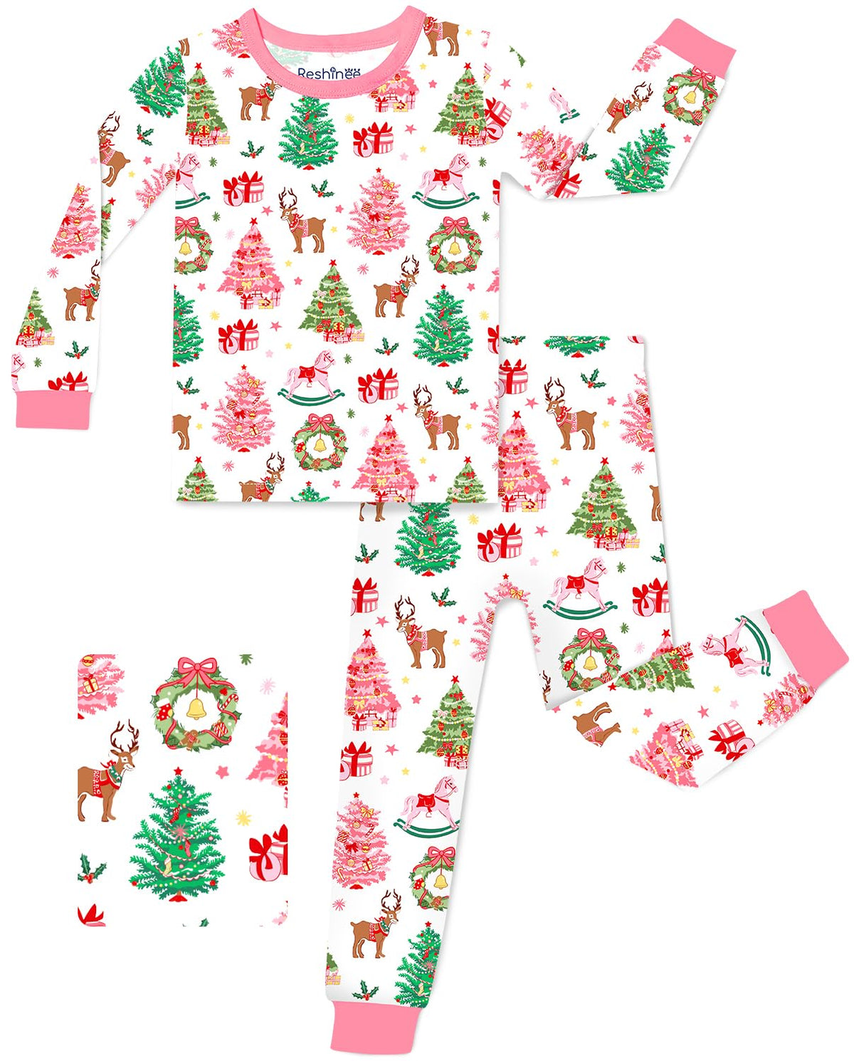 babee Reshinee Bamboo Viscose Toddler Girls Kids Pajamas Unicorn Mermaid Pjs Long Sleeve Snug fit 12M-8Y 2pcs Soft Jammies