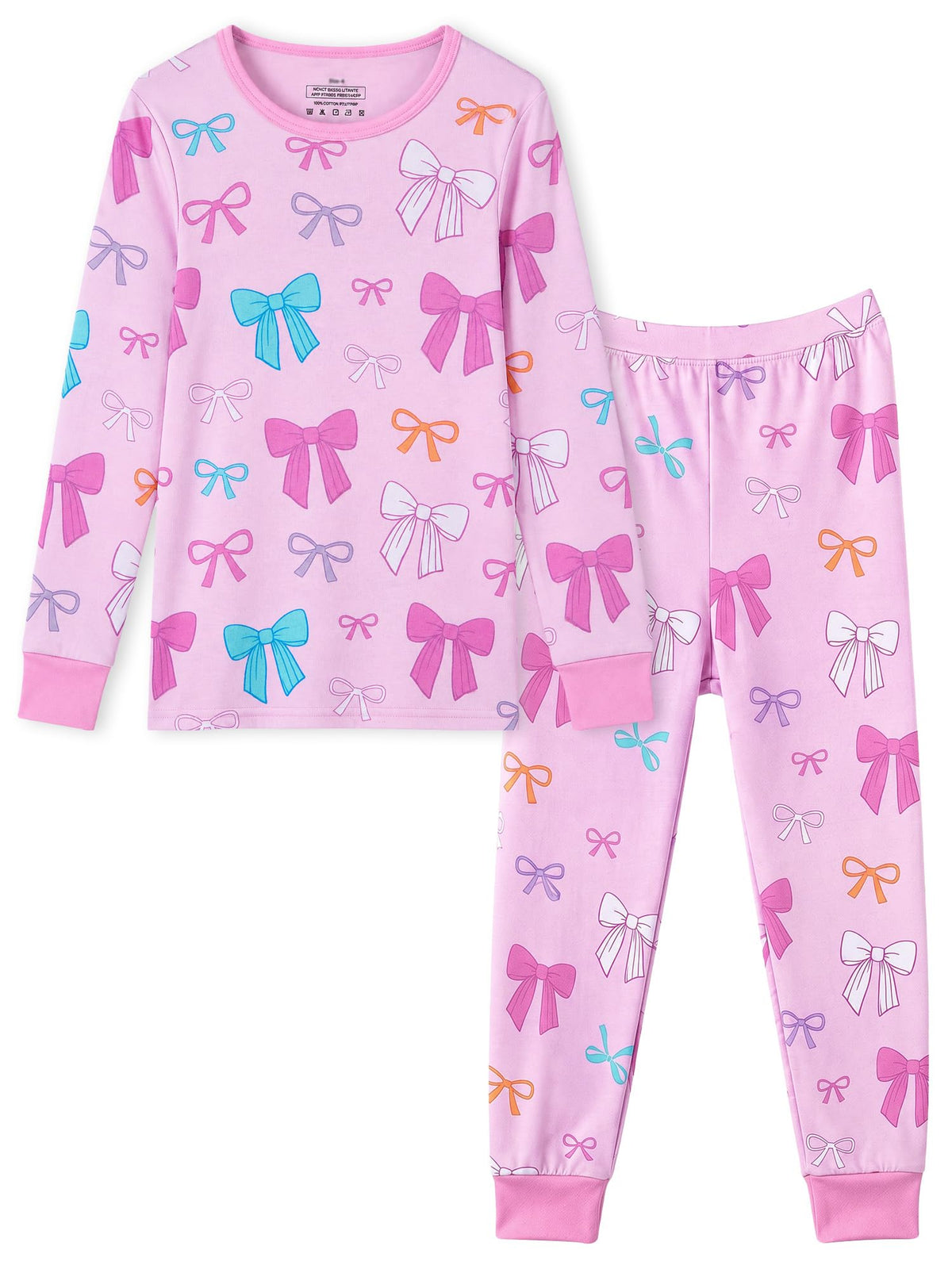FIOBEE Girl Pajamas Viscose Long Sleeve Sleepwear Snug-Fit Kids Pjs Clothes