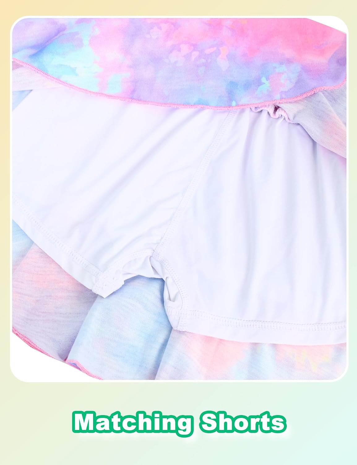 Girls Skorts Stretchy Cheer Skirts for Girls with Built-in Shorts