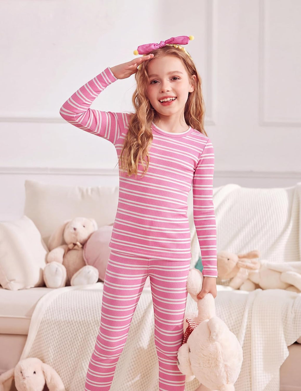 Arshiner Girls Pajamas 2 Piece Snug Fit Kids Pjs Set Long Sleeve Sleepwear