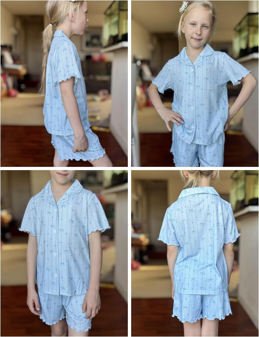 Arshiner Girls Pajamas Button Down Short Set Cute Pjs Soft Sleepwear