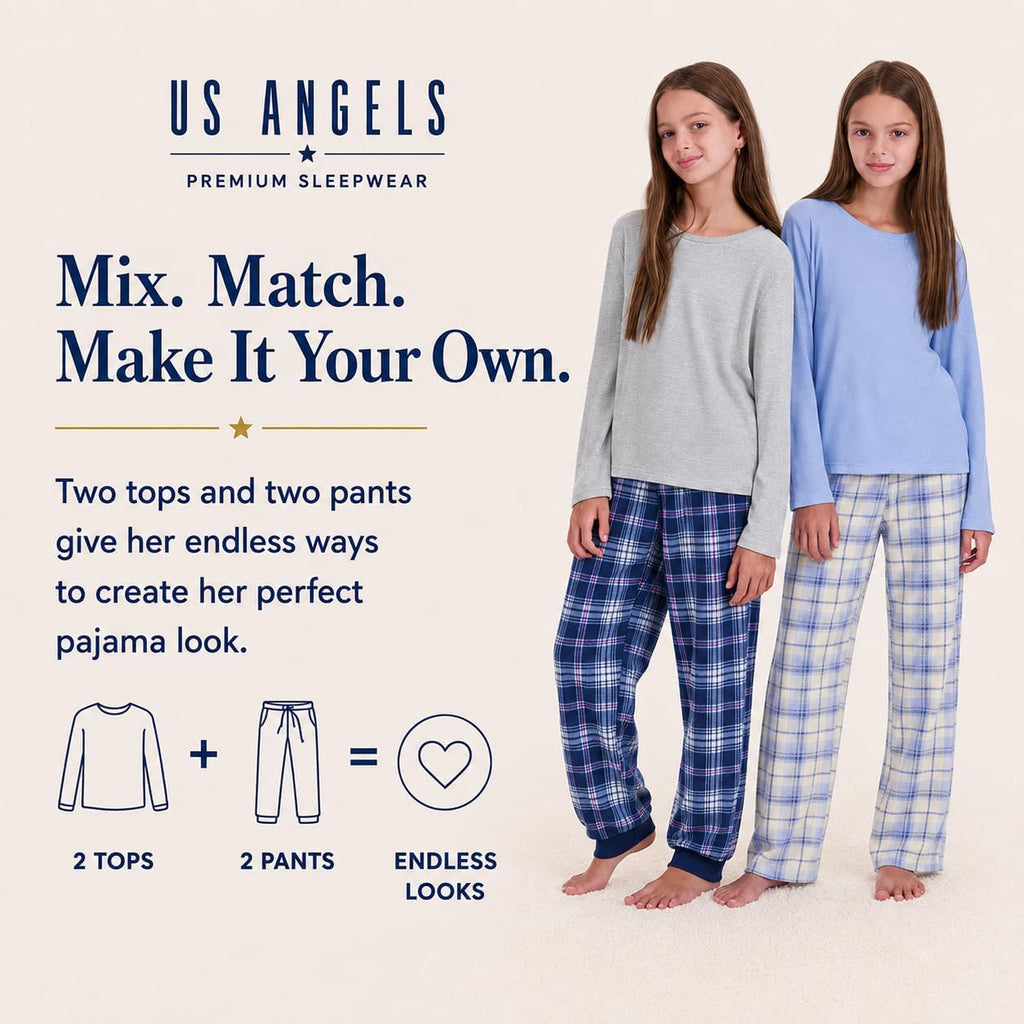 Angels Girls Pajamas Set - Comfortable & Soft - Girls Pjs Size 10-12, 14-16