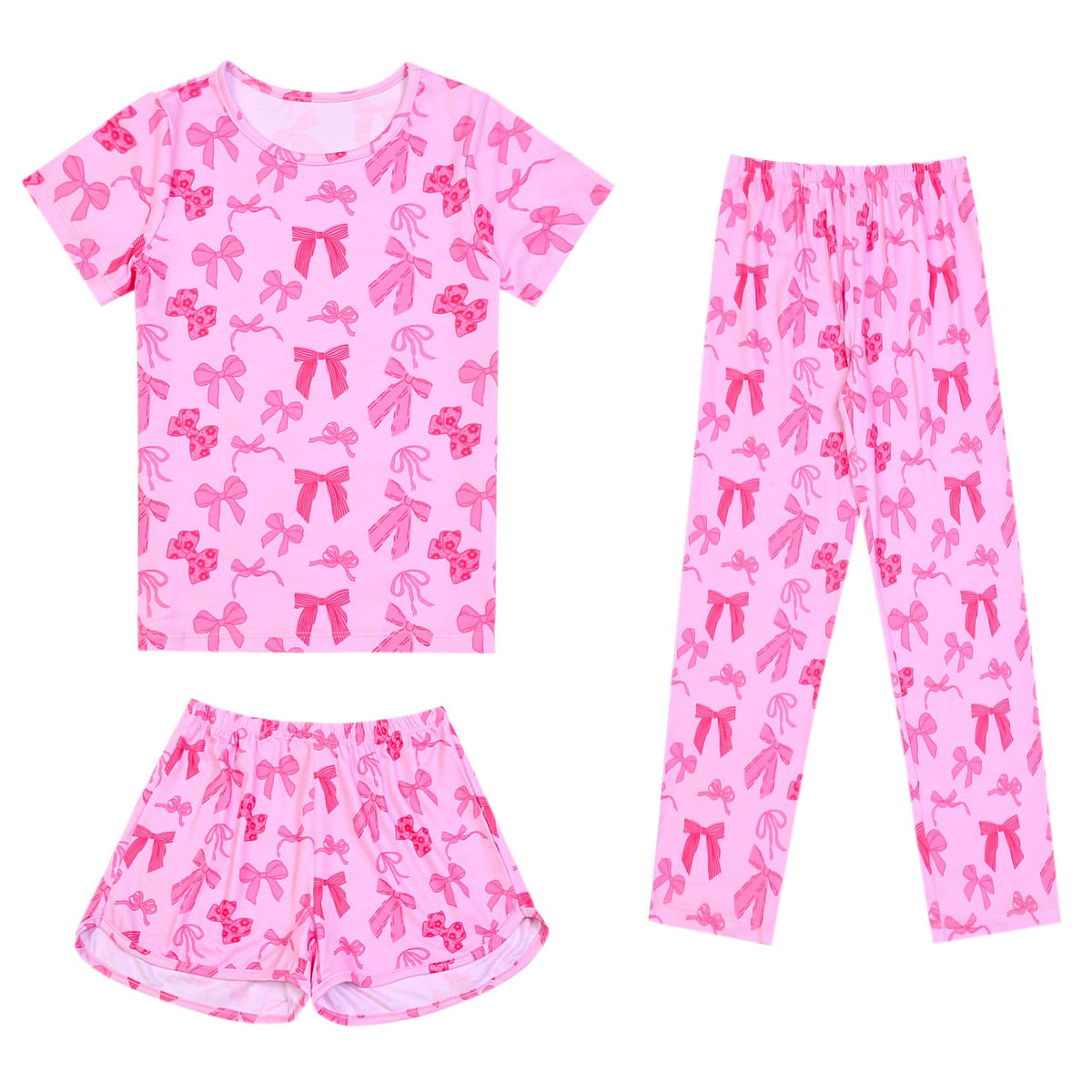 Mirawise Girls 3 Pc Pajamas Sleepwear Cotton Pjs Clothes Set 4-13 Years