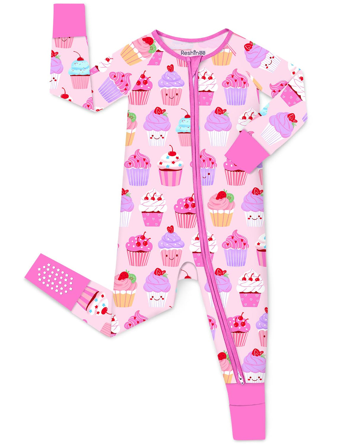 babee Reshinee Viscose derived from bamboo Baby Pajamas Convertible Footie Sleepers for Baby Girl 2-Way Zipper Onesies 0-24M