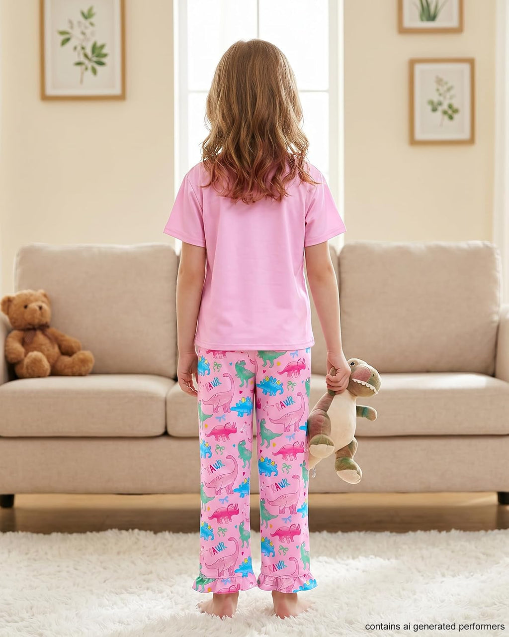 Girls Pajamas Short Sleeve Pants Pjs Set Cute Soft Sleepwear Loungewear Toddler Little Kid Size 3-10
