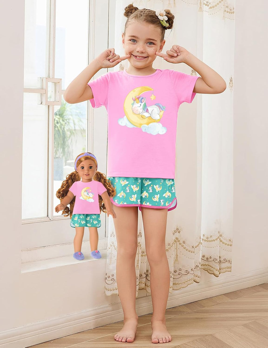 Matching Dolls & Girls Pajamas Unicorn Pjs Set Kids America Girl Dolls Clothes …