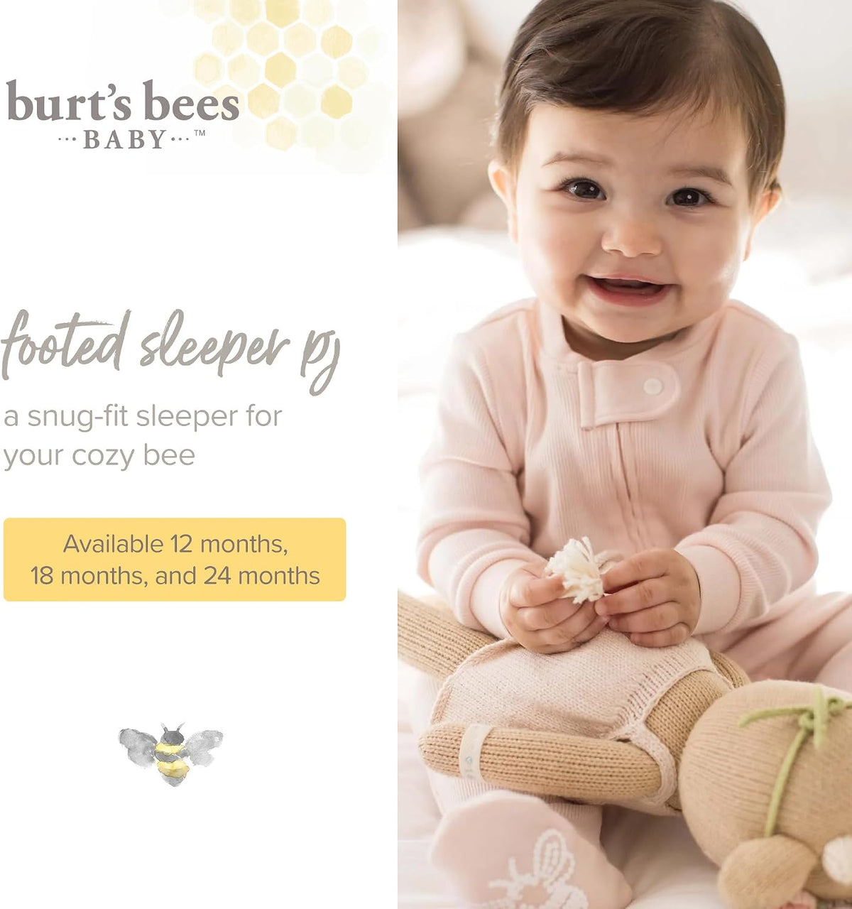 Burt's Bees Baby Boys Footless Pajamas, Sleep and Play Loose Fit, 100% Organic Cotton Soft One-piece PJs, Sizes NB to 6-9 Months