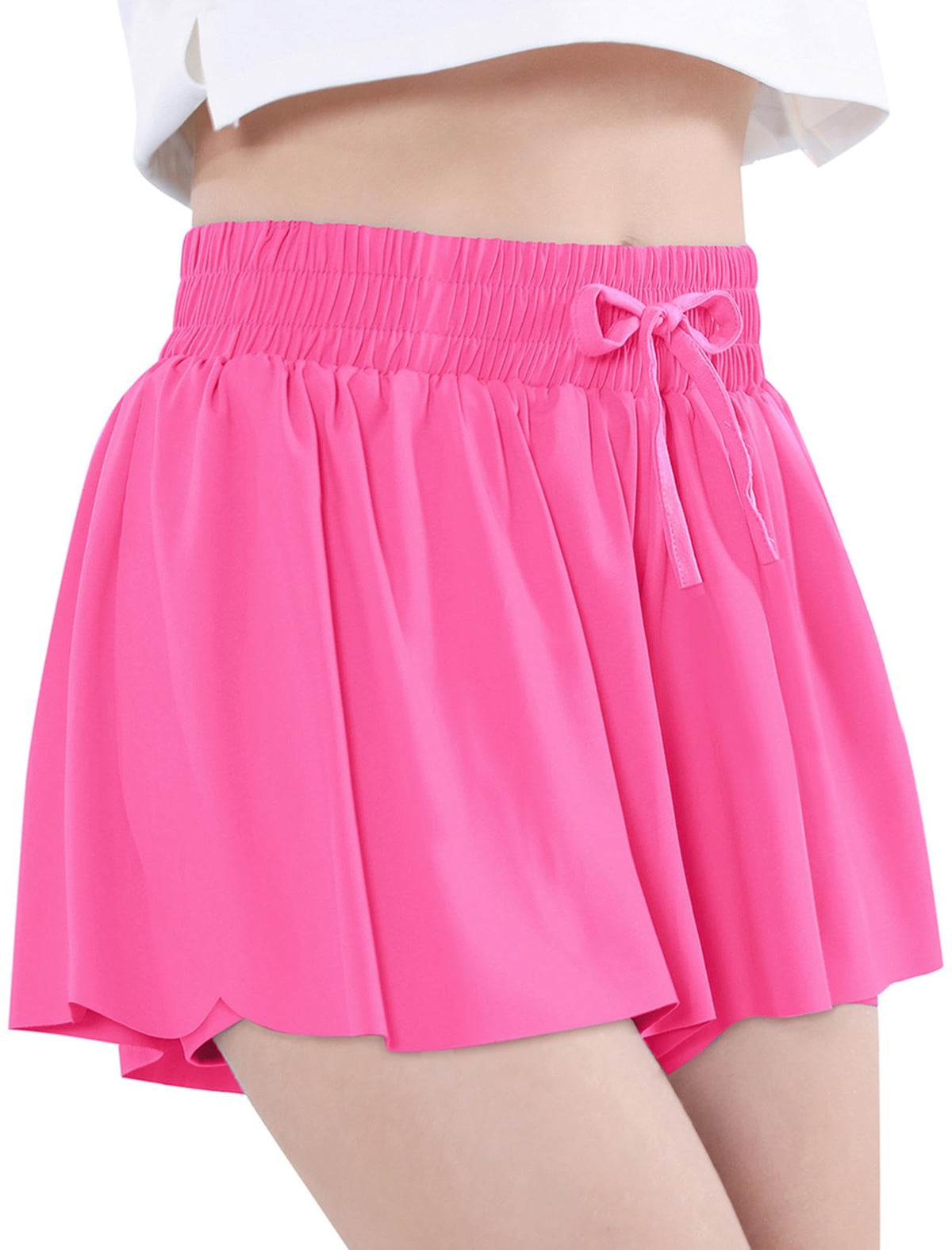 EXARUS Girls Butterfly Shorts Athletic Flowy Cheer Dance Skorts Teen