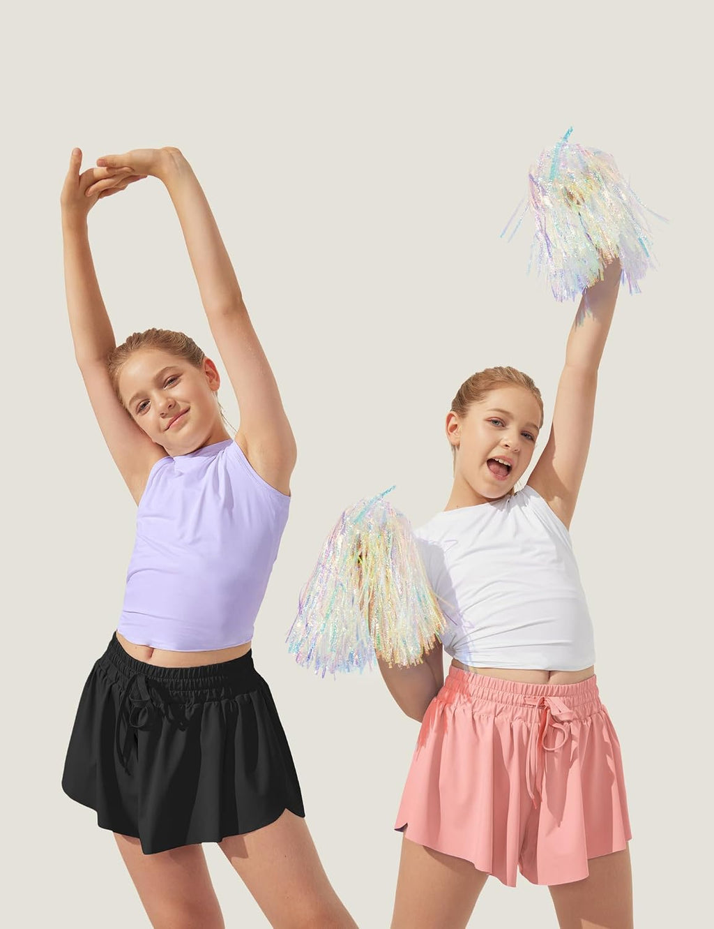 Ewedoos 2 in 1 Flowy Shorts Girls Butterfly Athletic Shorts Size 10-12 Cute Preppy Trendy Shorts Skirt for Teen Girls