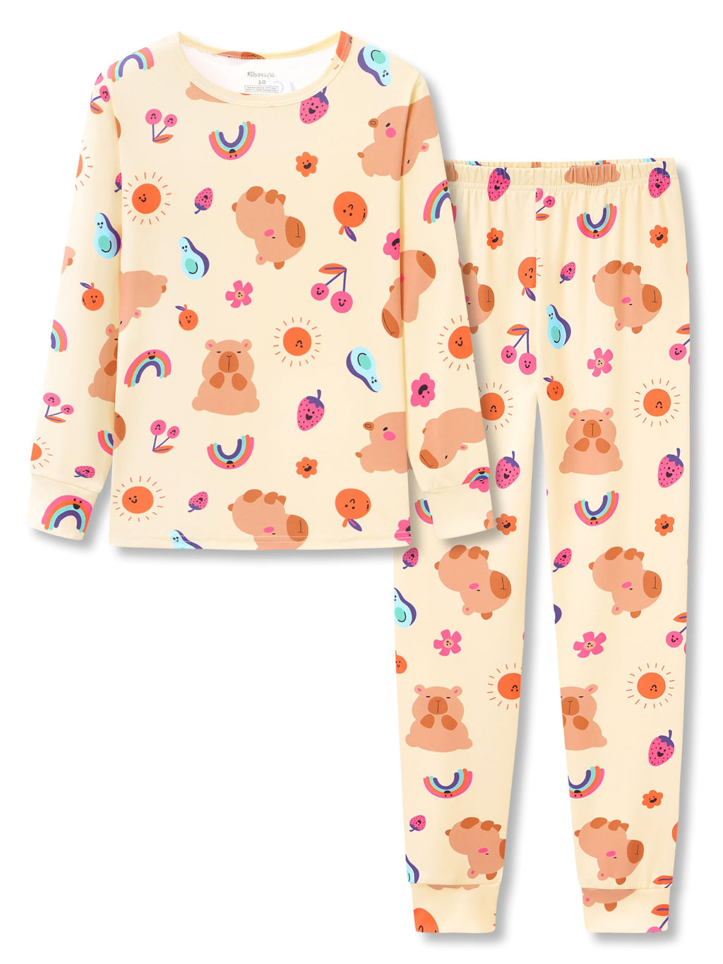 Topgal Girls Snug Fit Pajamas, 2-Piece Long Sleeve Set, Sizes 4T-14