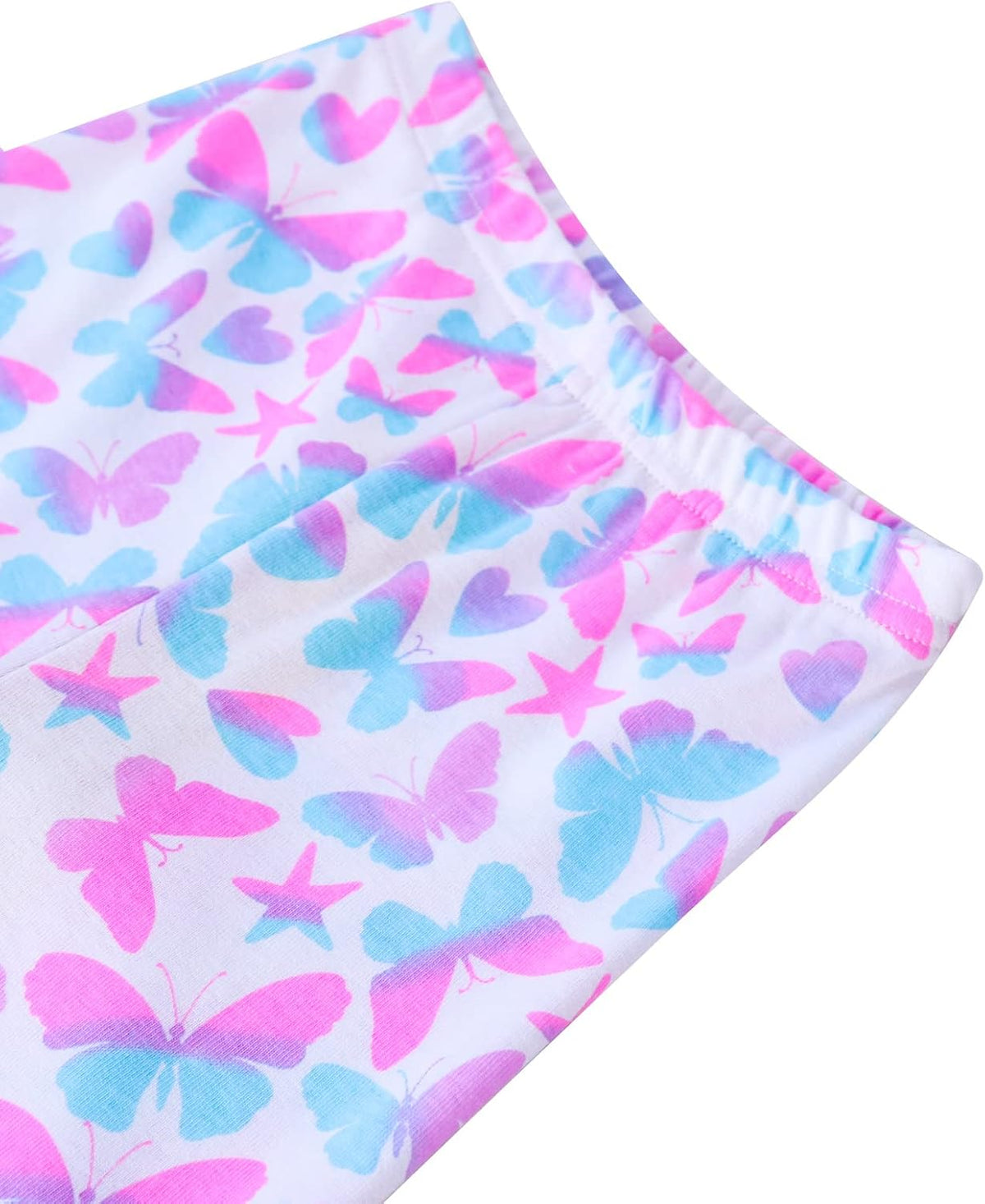 Girls Pajama Set, 4-Piece Cotton Pajamas Short Summer PJs Kids Sleepwear