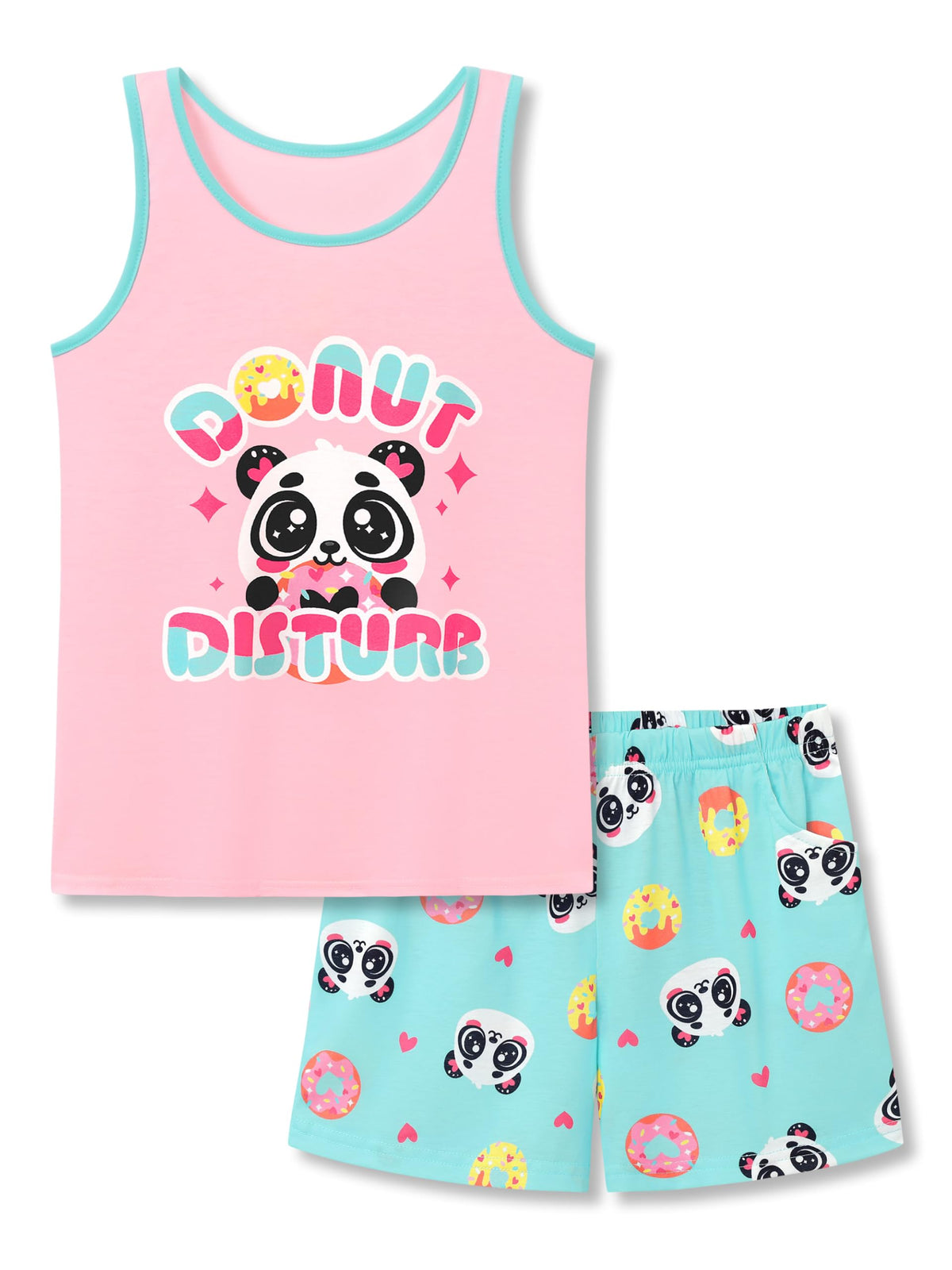 Topgal Little & Big Girls Pajamas Set, Tie-Dye Tank & Shorts, Size 6-18