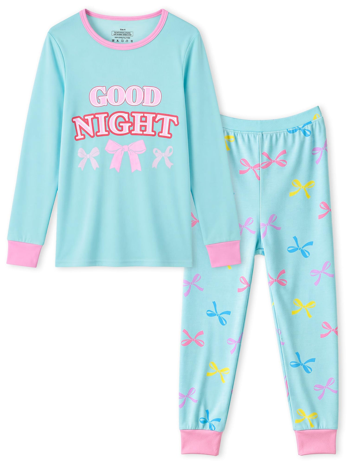 FIOBEE Girl Pajamas Viscose Long Sleeve Sleepwear Snug-Fit Kids Pjs Clothes