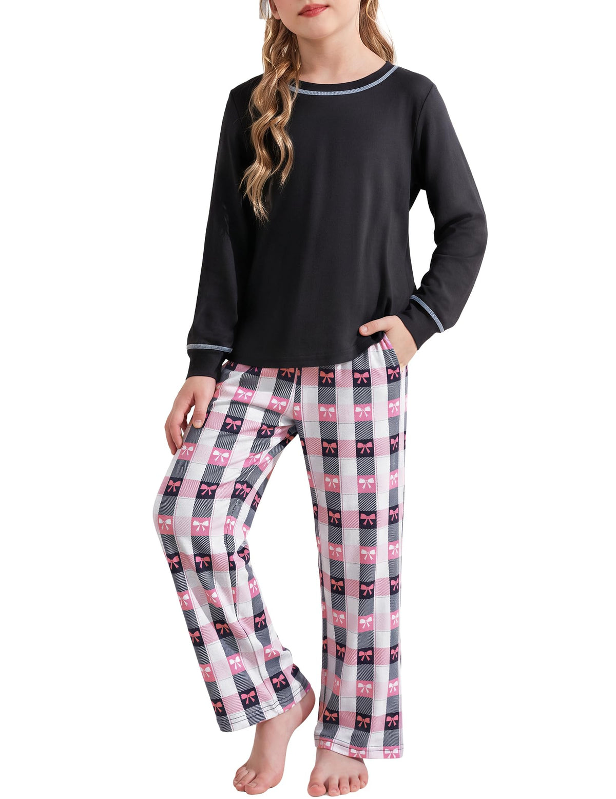 Arshiner Girls Pajamas Set 2 Piece Long Sleeve Sleepwear Cozy Pj Loungewear