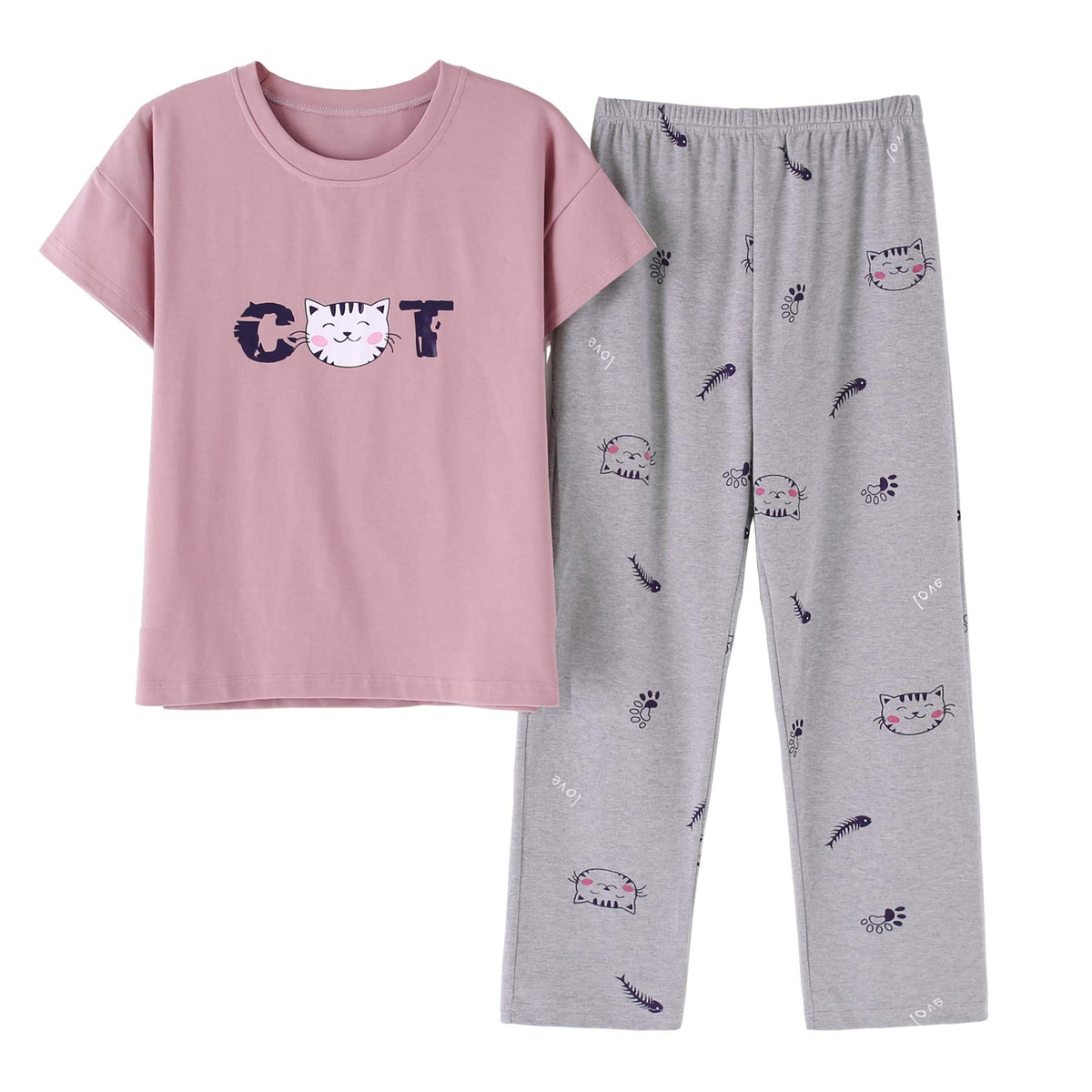 Vopmocld Big Girls' Short Sleeve Long Pant Pajama Sets 2PCS Teens Sleepwear