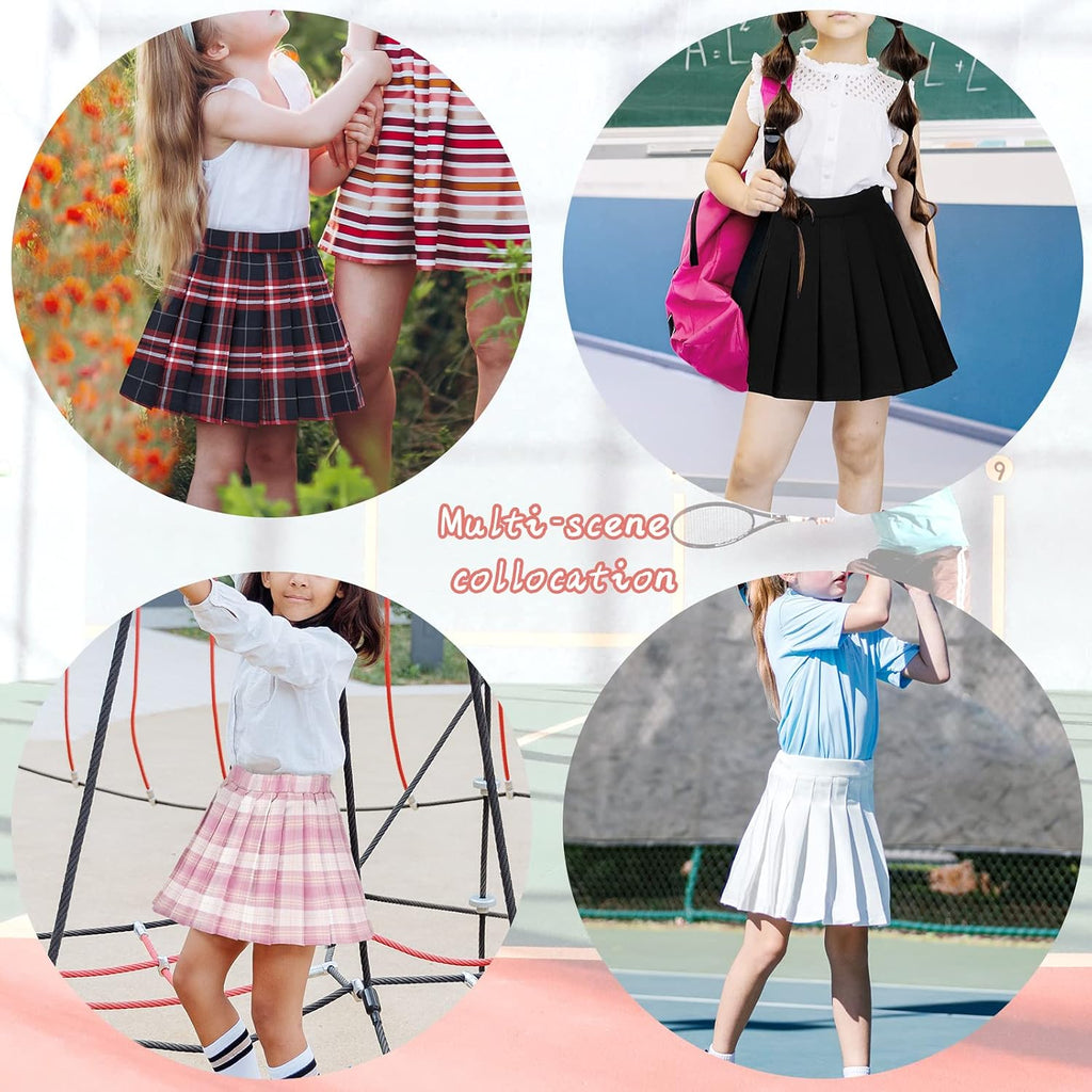 KEREDA Girls Pleated Mini Skirt High Waist Tennis School Uniform Skirts