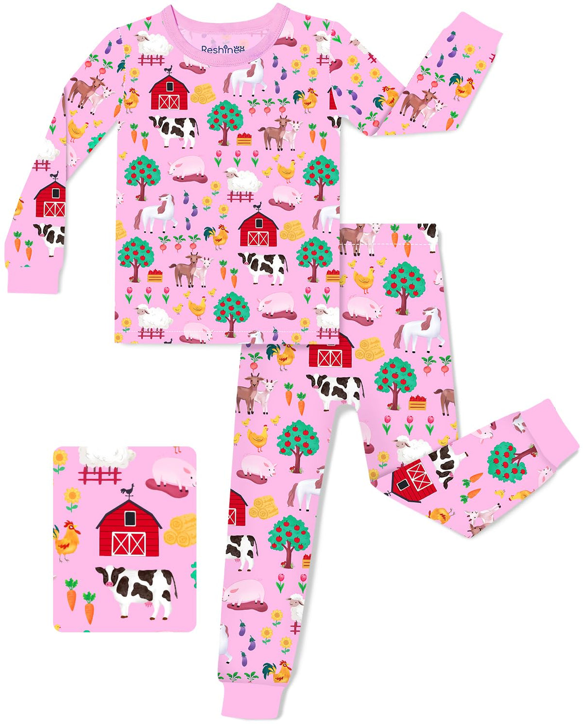 babee Reshinee Bamboo Viscose Toddler Girls Kids Pajamas Unicorn Mermaid Pjs Long Sleeve Snug fit 12M-8Y 2pcs Soft Jammies