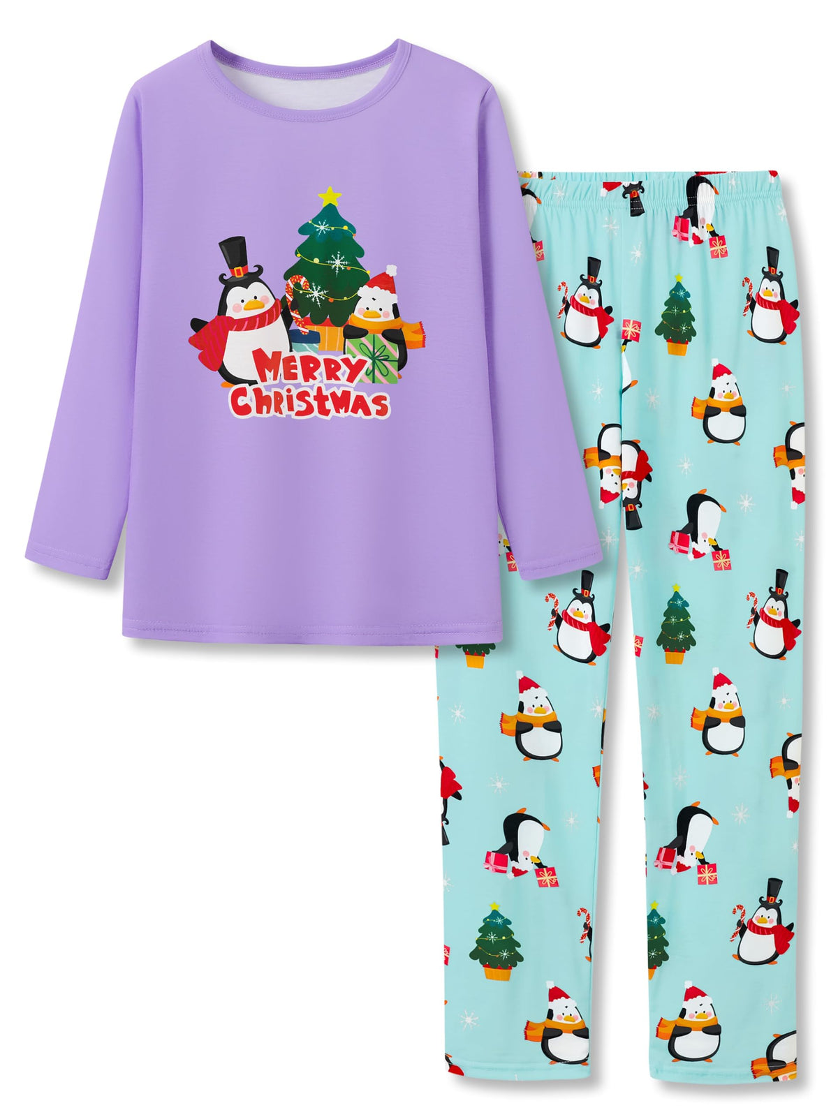 Topgal Girls Long Sleeve Pajamas, 2-Piece Top and Pants, Sizes 6-18