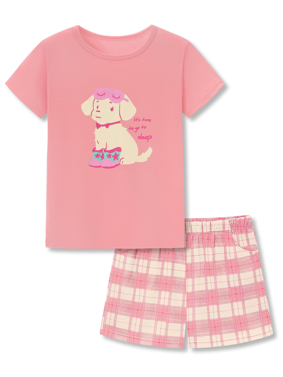 Beezizac Girls Pajamas Short Sleeve Top and Pocket Shorts Sizes 6-18