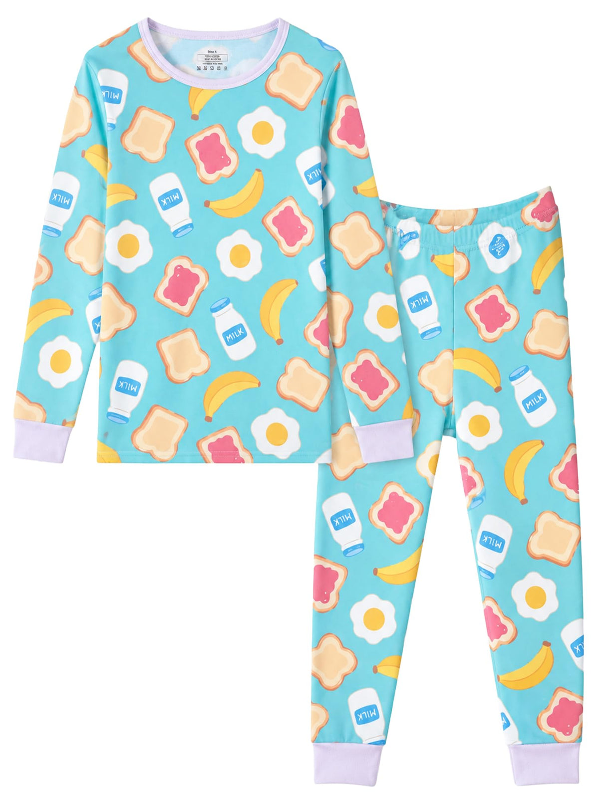 FIOBEE Girl Pajamas Viscose Long Sleeve Sleepwear Snug-Fit Kids Pjs Clothes