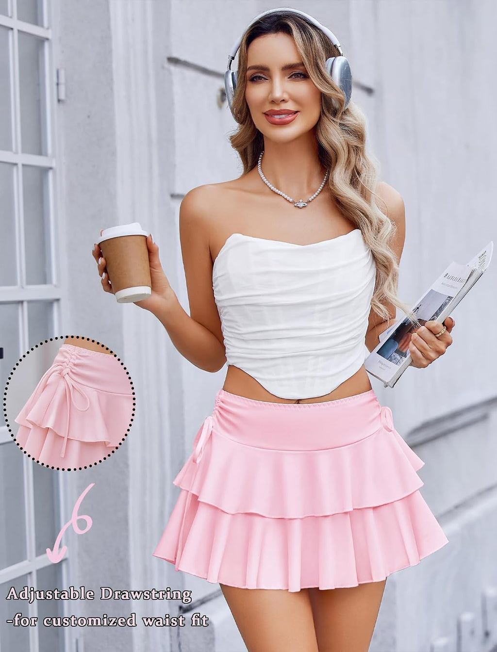 Avidlove Mini Skirts for Women Casual Micro Y2K Pleated Skirt Layered Ruffle Short Skirts Cheer Skirt Cosplay Outfits S-XXL