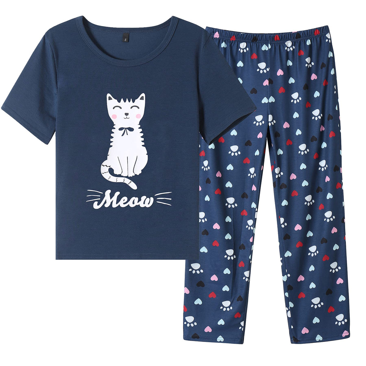 Vopmocld Big Girls' Short Sleeve Long Pant Pajama Sets 2PCS Teens Sleepwear