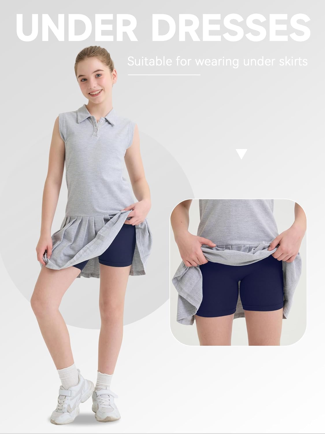 6 Pack Girls Bike Shorts Toddler Under Dress Cartwheel Shorts Dance Clothes