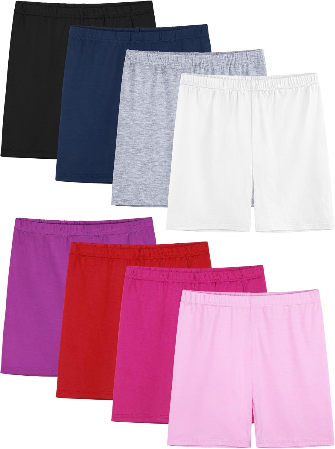 8 Pack Girls Shorts Bike Shorts Toddler Cartwheel Dance Under Dress Clothes