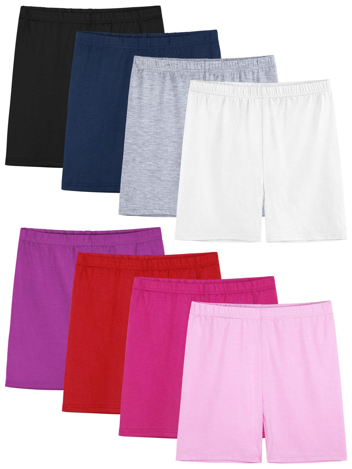8 Pack Girls Shorts Bike Shorts Toddler Cartwheel Dance Under Dress Clothes