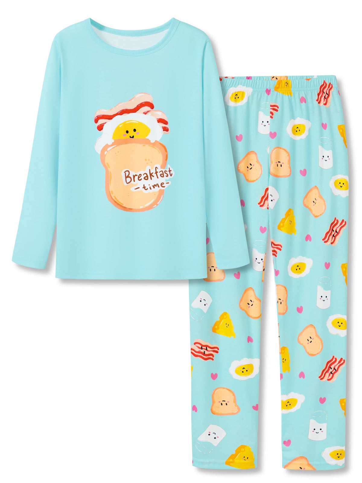 Topgal Girls Long Sleeve Pajamas, 2-Piece Top and Pants, Sizes 6-18