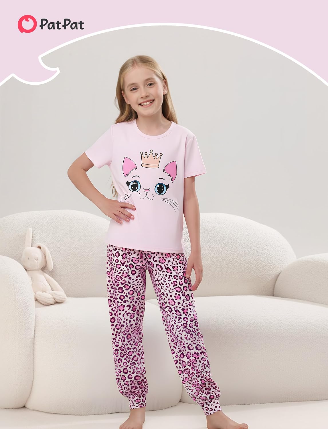 PATPAT Girls Pajamas Set Kids 2 Piece Sleepwear Comfortable PJs 5-12 Years