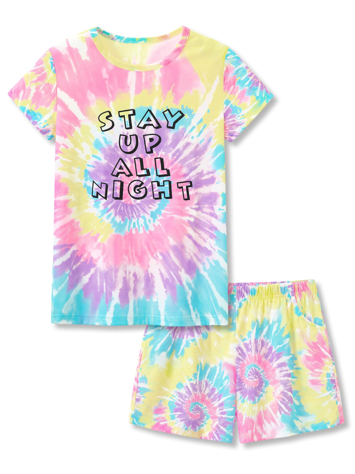 Topgal Girls Summer Pajama Set Cute Prints Short Sleeves Shorts Size 6-18