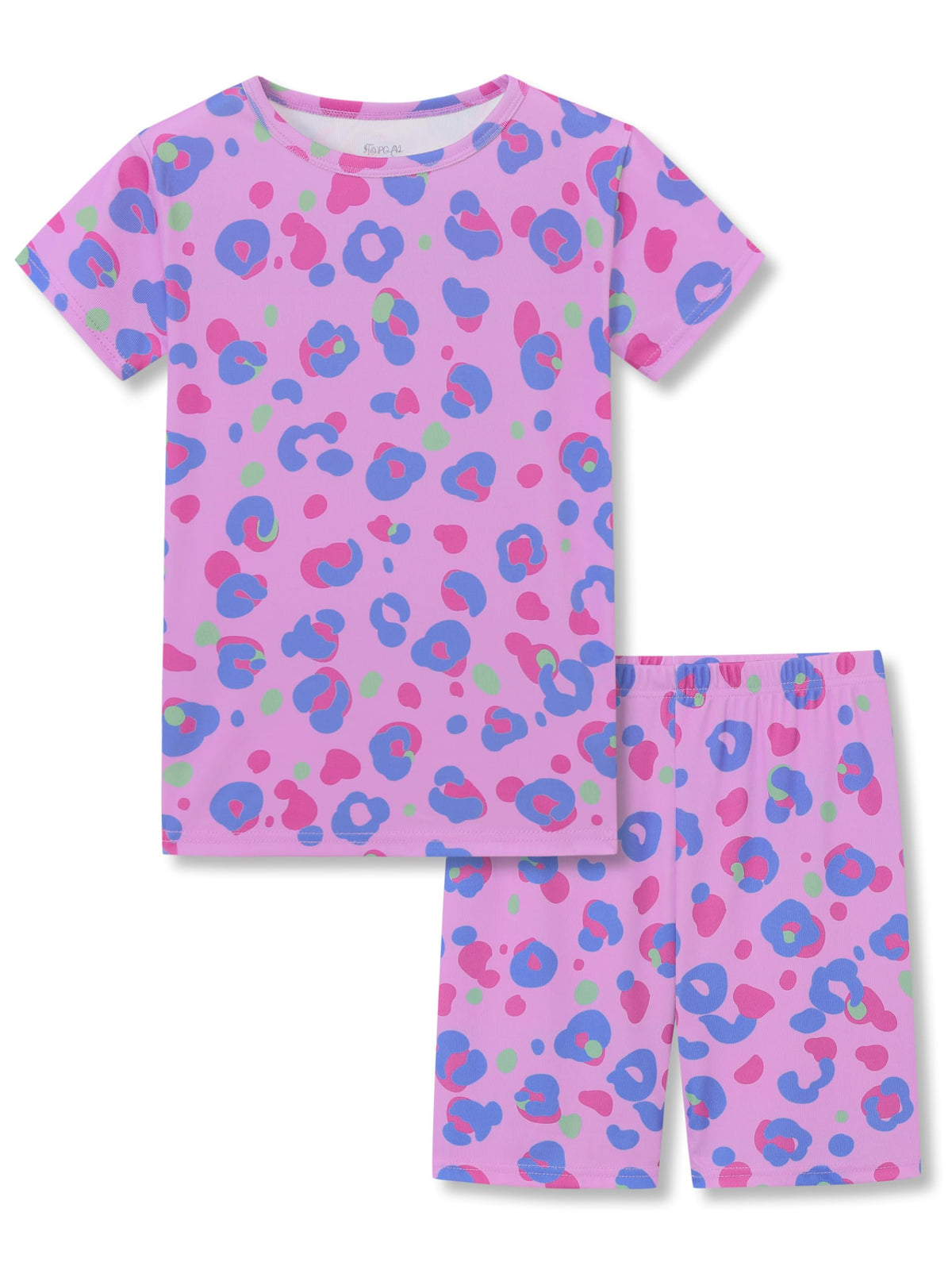 Topgal Girls 2-Piece Pajamas Set, Snug Fit Shorts, Playful Prints 4-14