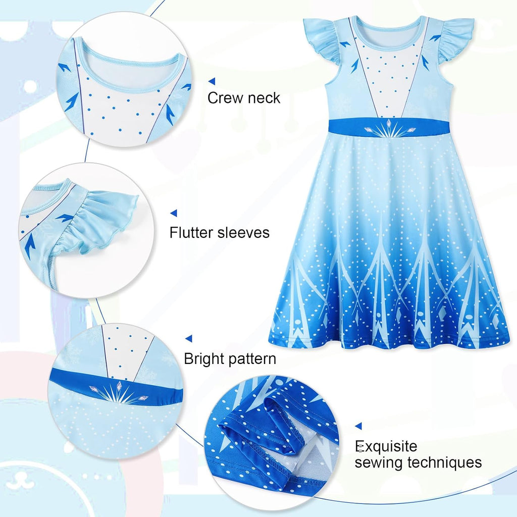 Girls Nightgowns Princess Pajamas Nightdress for Toddler Kids Sleepwear