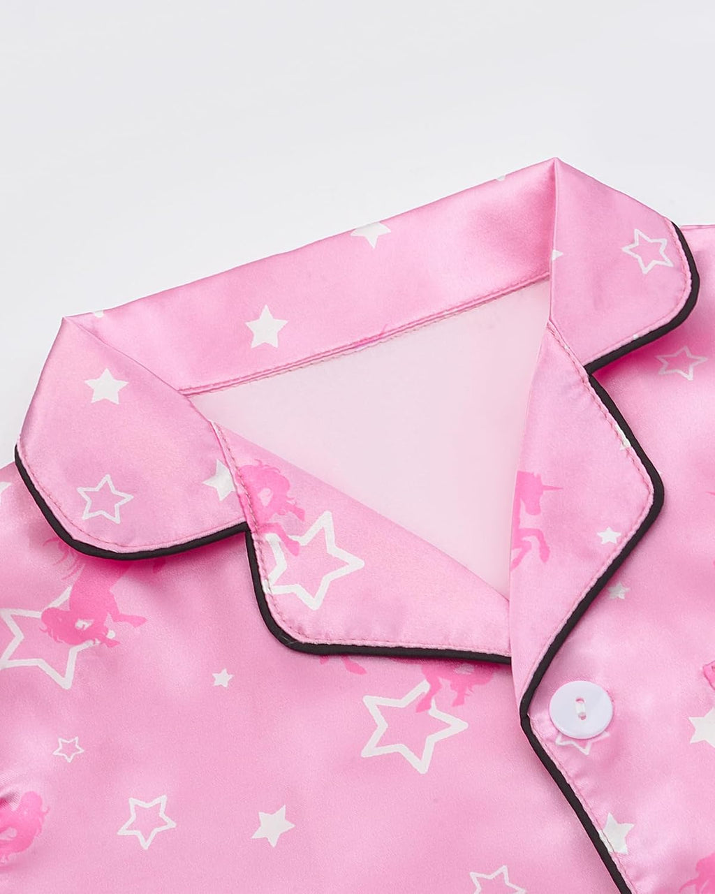 Sylfairy Satin Pajamas for Girls Silky Button-Down Sleepwear Unicorn Nightwear Loungewear PJS Clothes Set Gifts for Kids