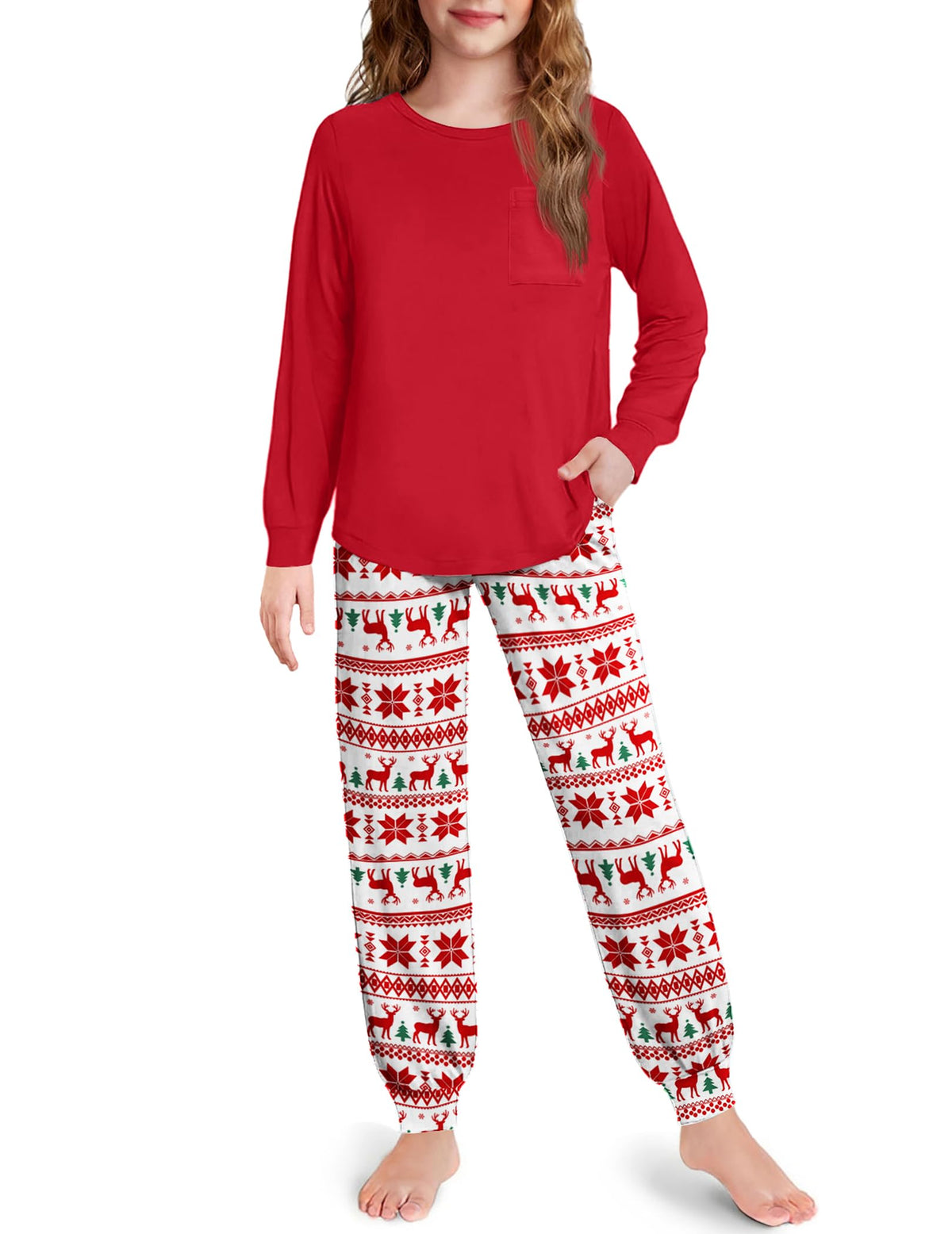 Arshiner Pajamas for Girls Long Sleeve Pjs Set Soft Ankle Cuff Sleepwear