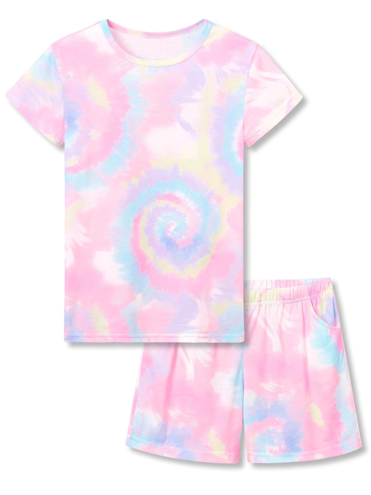 Topgal Girls Summer Pajama Set Cute Prints Short Sleeves Shorts Size 6-18