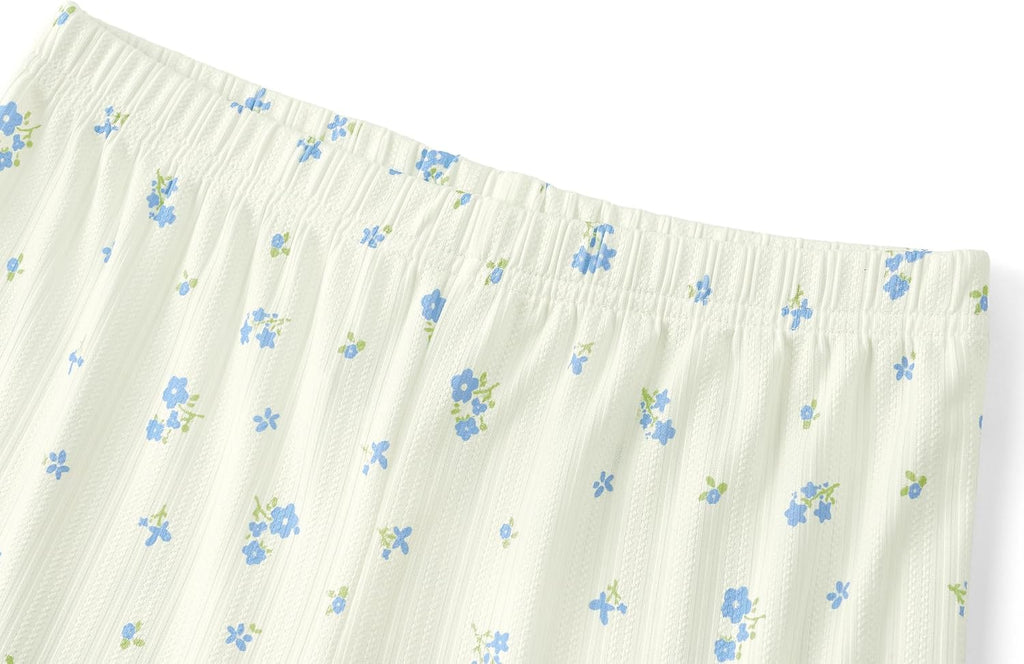 Beezizac 4-pc Girls Pointelle Pajamas, Flared Wide-Leg Pants, Sizes 6-18